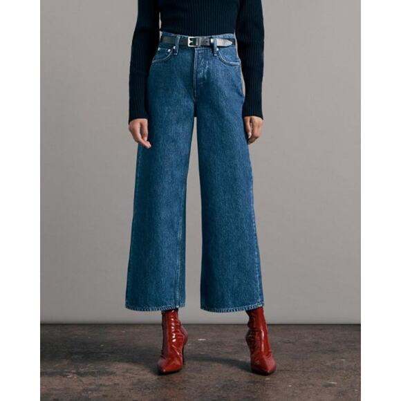 NWT Rag & Bone Dark Wash Andi High Waist Wide-Leg Jeans 25 - Picture 16 of 16